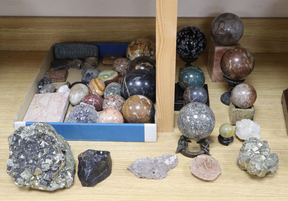 An extensive collection of specimen marbles and minerals